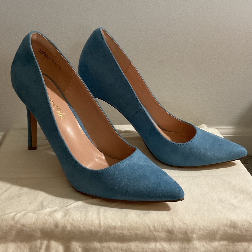 Dream Pairs Blue Suede Heels